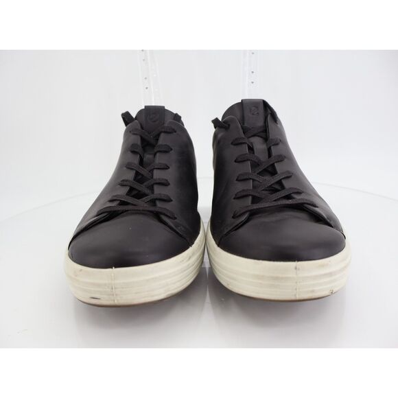 ECCO Men's Soft 7 City Sneaker Mens Size 47 13 Black Leather Lace Up Shoes - Picture 2 of 13
